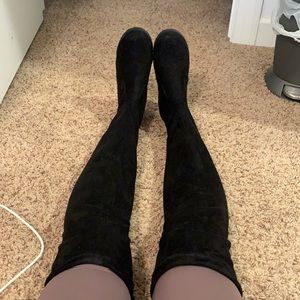 Black thigh high boots